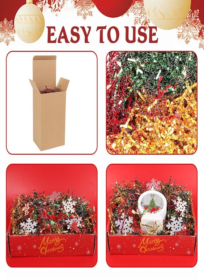 FOIMAS Christmas Crinkle Cut Paper Shred Filler,7oz Christmas Raffia Paper Sherd Filler with Metallic Xmas Confetti for Gift Box Filler Basket Stuffer Xmas Gift Wrapping Supply, Green Red Gold - Image 4